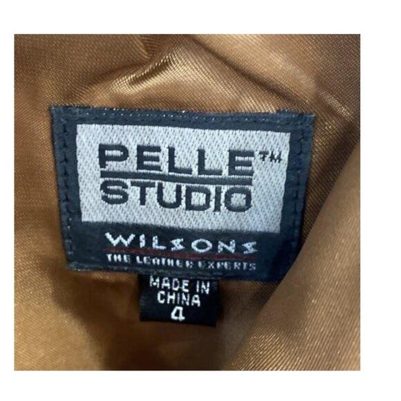 Wilsons Leather Bootcut Pants Light Brown Sz 4 Vintage - Picture 2 of 4